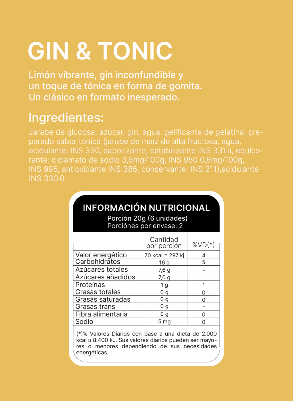 Gomitas con alcohol Touch Gummy sabor Gin Tonic